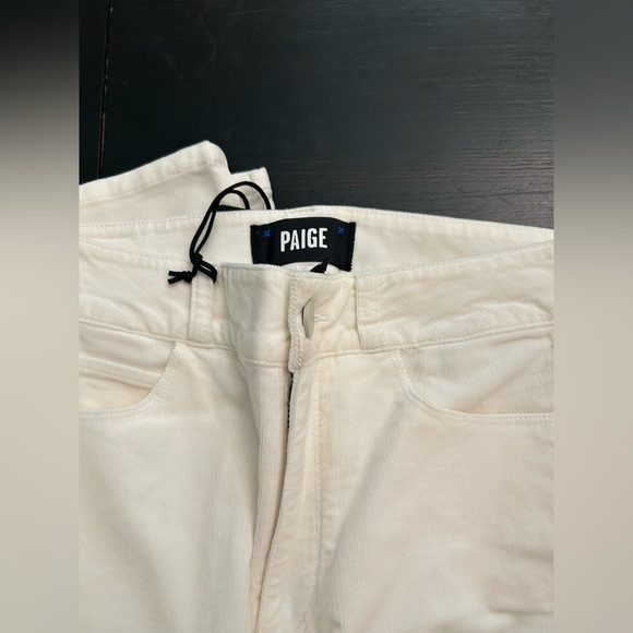 New Paige Cindy High Rise Ankle Straight Corduroy Jeans in Ecru - Picture 10 of 11